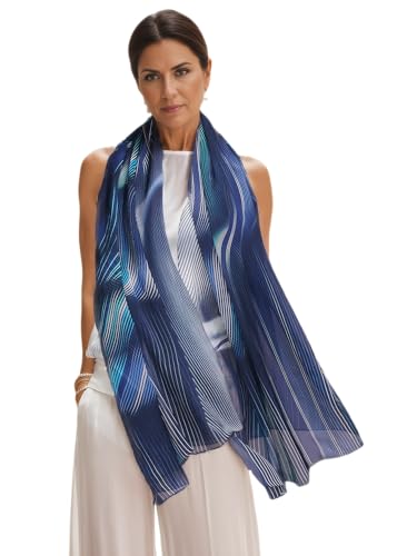 Prettystern Damen XXL Seidentuch Stola Sommer-Tuch SeidenSchal Pareo Sarong Abendkleid Umschlagtuch bunt blau Y16 von Prettystern