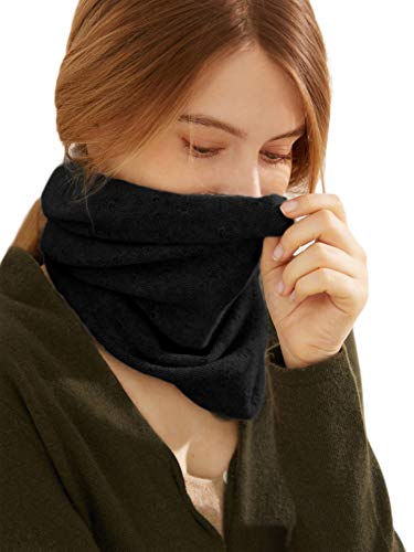 Prettystern Loop-Schal 100% Kaschmir Winter feinstrick Schal leicht Damen Cashmere Schlauch-Schal Rundschal Halstuch Schwarz von Prettystern