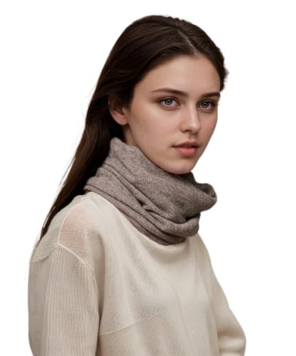 Prettystern Damen Loop Schal 100% Kaschmir-Wolle Strick-Schal Winter Cashmere Schlauch-Schal Rundschal Halstuch Grau von Prettystern