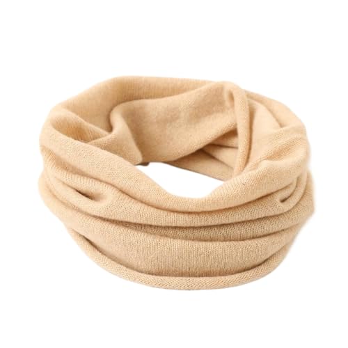 Prettystern Damen Herren Loop Schal 100% Kaschmir-Wolle Cashmere Schlauchschal Strick-Schal Halstuch Schlauch-Schal beige von Prettystern