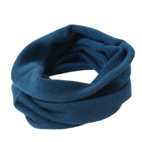 Prettystern Damen Herren Kaschmir Loop Schal Cashmere Schlauchschal feinstrick Schal Halstuch Winter Schlauch-Schal Blau von Prettystern