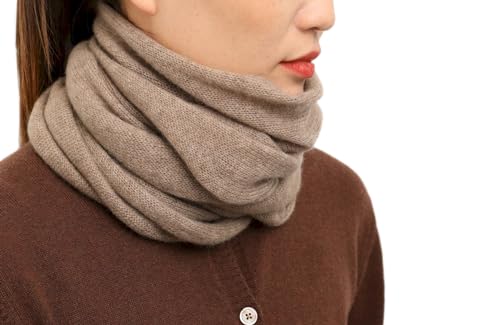 Prettystern XL 100% Kaschmir Winter Loop-Schal Cashmere Kaschmir-Schal warm Rund-Halstuch Damen Herren gestrickt Schlauch-Schal Braun von Prettystern