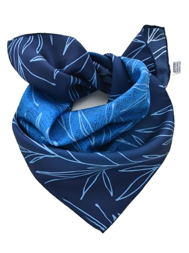 Prettystern Unisex handrolliertes SeidenHalstuch Seide Nickituch Bandana Stirntuch kleines Seidentuch für Damen Herren 08 Blau von Prettystern