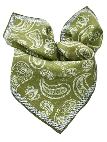 Prettystern handrolliertes Halstuch Damen Herren unisex 100% Seide Bandana Nickituch Sommer kleines Seiden-Tuch 13A Grün von Prettystern