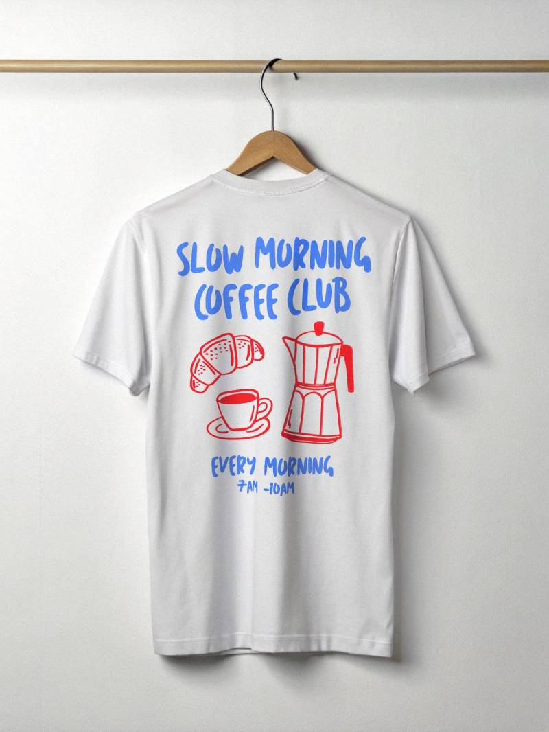 Slow Morning Coffee Club T-Shirt Für Männer von prettysucksshop