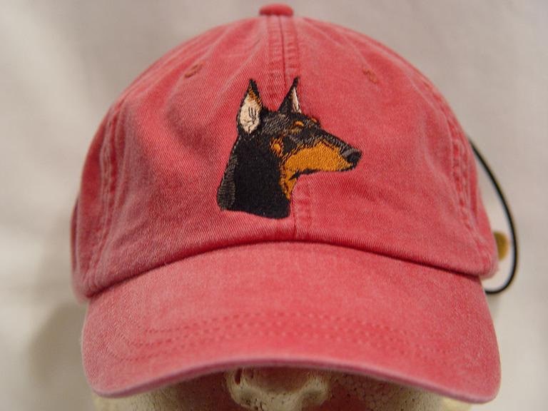 Doberman Pinscher Dog Hat Eine Bestickte Mann-Frauen-Baseballmütze - Preis Stickerei Bekleidung 24 Farbe Papa Mama Erwachsene Haustier Geschenk Caps von priceapparel