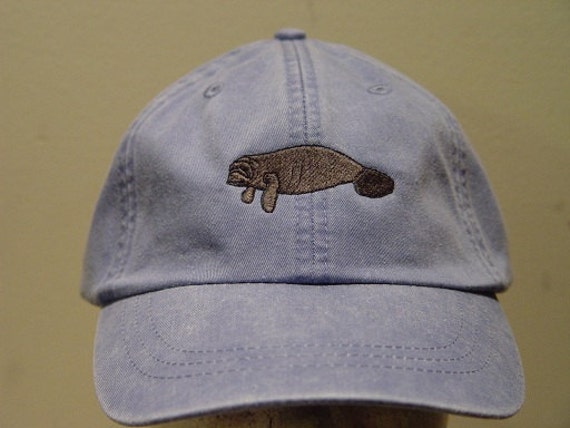 Manatee Hat - Gestickte Seekuh Männer Frauen Marine Wildlife Cap Preis Stickerei Bekleidung 24 Farben Mama Papa Baseball Geschenk Caps Erhältlich von priceapparel