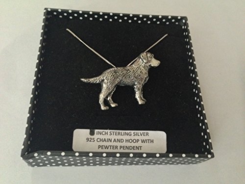 Prideindetails D20 Labrador Anhänger aus echtem 925er Sterlingsilber, handgefertigt, 45,7 cm lange Kette, mit Geschenkbox von prideindetails