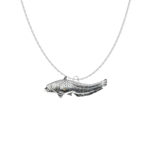 F46 Wells Wels Anhänger echt 925 Sterling Silber Halskette Handarbeit 50,8 cm Kette mit prideindetails Geschenk-Box F46 Wells Wels Anhänger echt 925 Sterling Silber Halskette Handarbeit 50,8 cm Kette mit prideindetails Geschenk-Box von prideindetails