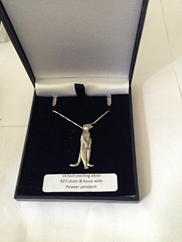 prideindetails Halskette mit Erdmännchen-Anhänger aus englischem Zinn, 925er Sterlingsilber, 76,2 cm für Erwachsene, unisex, Retro von prideindetails