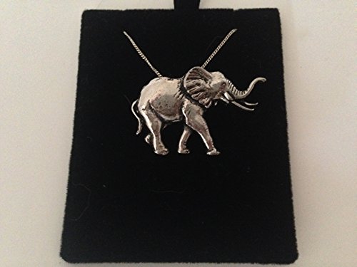 Prideindetails A20 Elefanten-Anhänger aus echtem 925er Sterlingsilber, handgefertigt, 40,6 cm lange Kette, mit Geschenkbox von prideindetails
