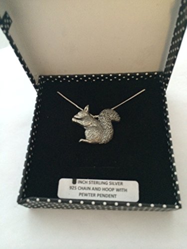 Prideindetails A35 sitzendes Eichhörnchen-Anhänger, echtes 925er Sterlingsilber, handgefertigt, 45,7 cm lange Kette, mit Geschenkbox Prideindetails A35 sitzendes Eichhörnchen-Anhänger, echtes 925er Sterlingsilber, handgefertigt, 45,7 cm lange Kette, mit Geschenkbox von prideindetails