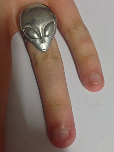 Prideindetails Alien Head PP-G21 Damen-Ring, Zinn, Verstellbar, Handgefertigt in Sheffield, Silber Prideindetails Alien Head PP-G21 Damen-Ring, Zinn, Verstellbar, Handgefertigt in Sheffield, Silber von prideindetails