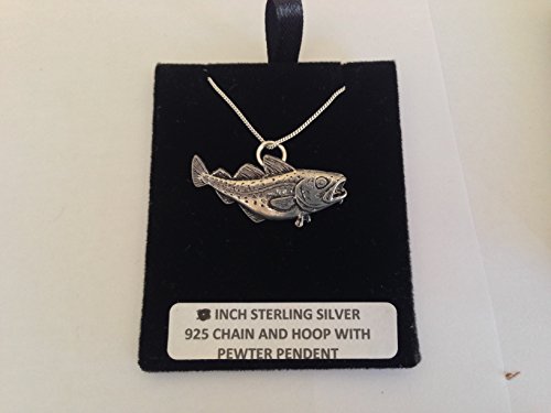 Prideindetails F5 Dorsch-Anhänger aus echtem 925er Sterlingsilber, handgefertigt, 45,7 cm lange Kette, mit Geschenkbox von prideindetails