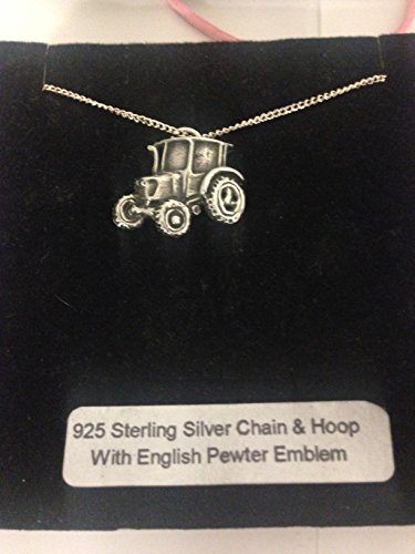 Traktor R181 Halskette aus englischem Zinn, 925er Sterlingsilber, 76,2 cm von prideindetails
