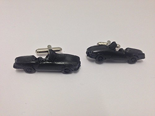 Triumph Spitfire 4 (MK1) ref259 3D-Manschettenknöpfe, Modellauto, handgefertigt in Sheffield, Schwarz von prideindetails