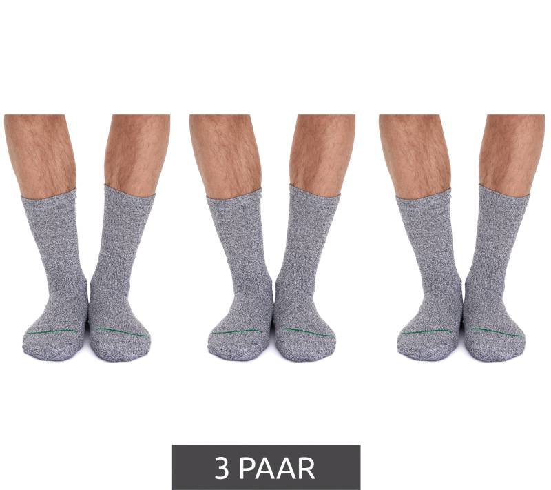 3 Paar primair socks. nachhaltige Arbeits-Socken Baumwoll-Socken lange Strick-Socken 53200-7003 Hellgrau/Dunkelgrau von primair socks.