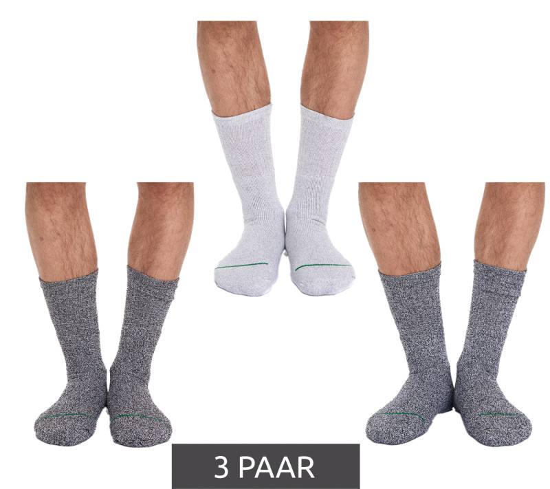 3 Paar primair socks. nachhaltige Freizeit-Socken Baumwoll-Socken lange Strick-Socken 53200-7001 Schwarz/Weiß/Hellgrau von primair socks.