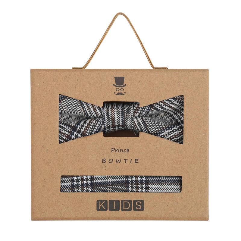 prince bowtie - Kids Set Fliege+Tuch Karo m-braun von prince bowtie