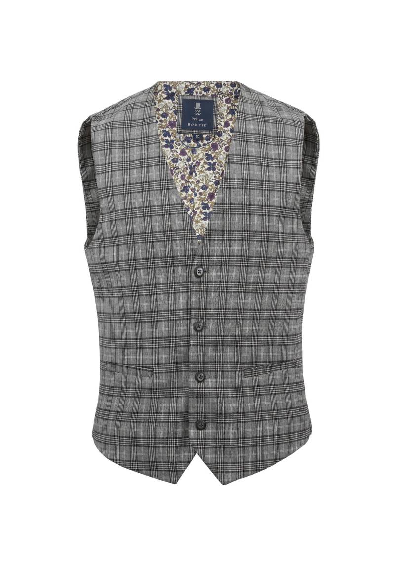 prince bowtie - Weste Karo beige - Gr. - 48 von prince bowtie