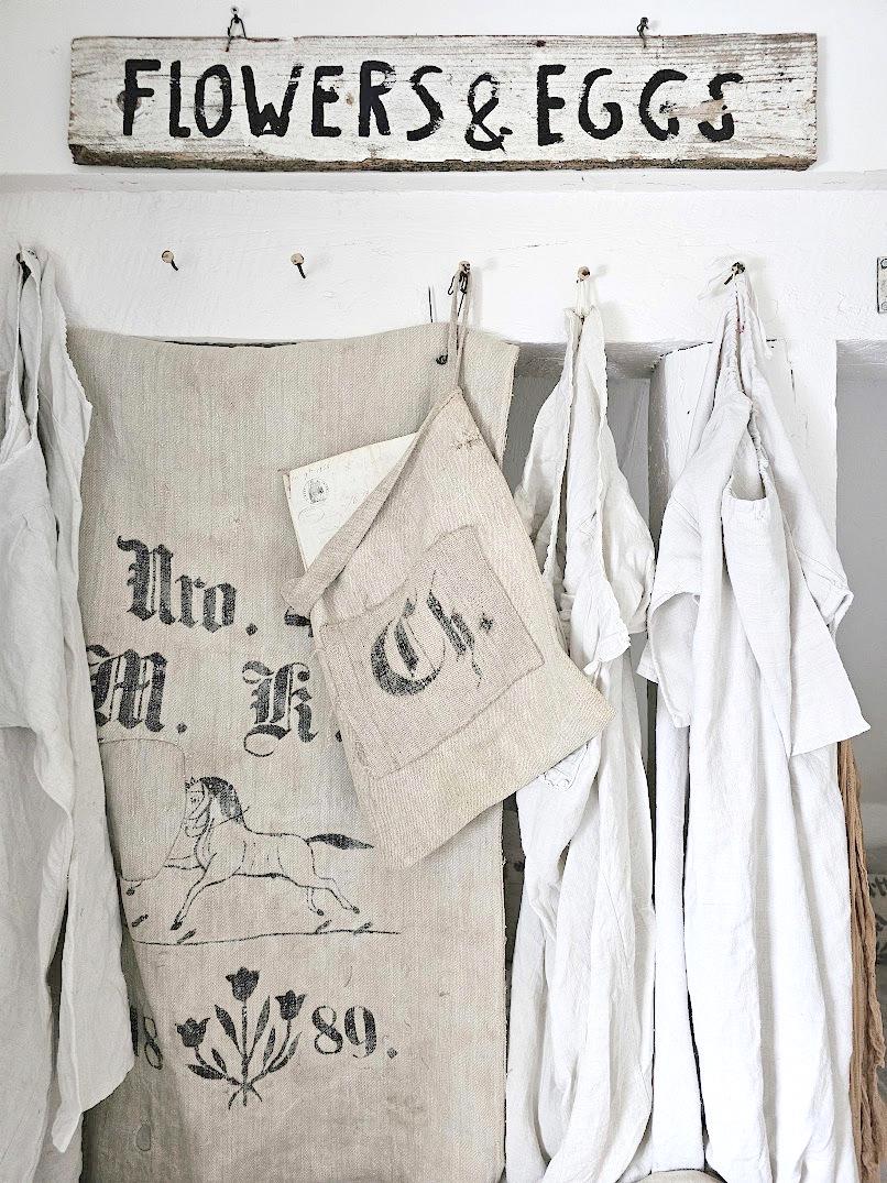 Hängetasche Aus Antikem Leinensack - Ch. 29948Ml Ditty-Bag Farmhouse Antique Grainsack Linenbag von princessgreeneye