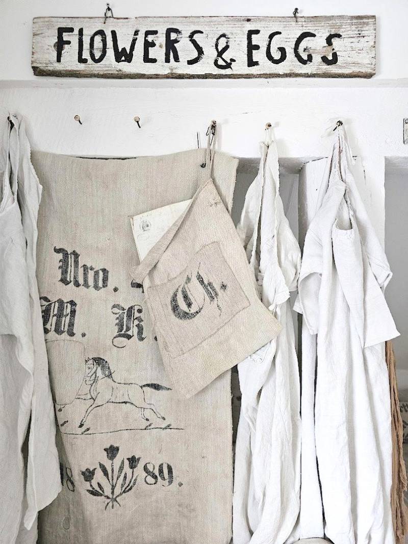 Hängetasche Aus Antikem Leinensack - Ch. 29948Ml Ditty-Bag Farmhouse Antique Grainsack Linenbag von princessgreeneye