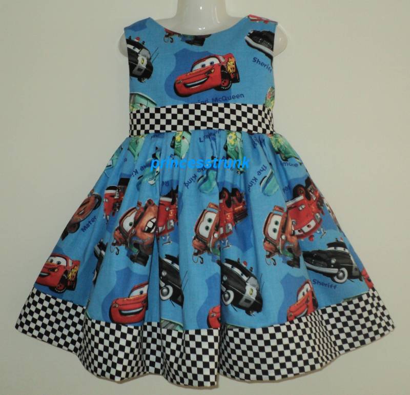 Neue Handgefertigte Racing Cars Blau Pullover Kleid Benutzerdefinierte Größe von princesstrunk2