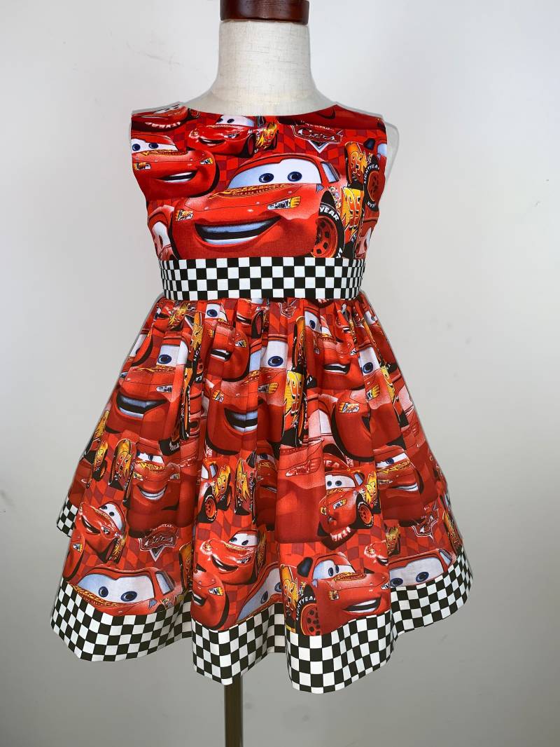 Neue Handgemachte Mcqueen Red Racing Cars Pullover Kleid Benutzerdefinierte Größe von princesstrunk2