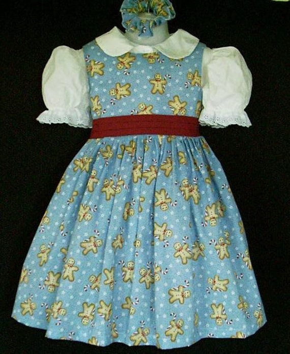 Neue Weihnachten Lebkuchen Candy Cane Blau Dress Set Benutzerdefinierte Größe von princesstrunk2