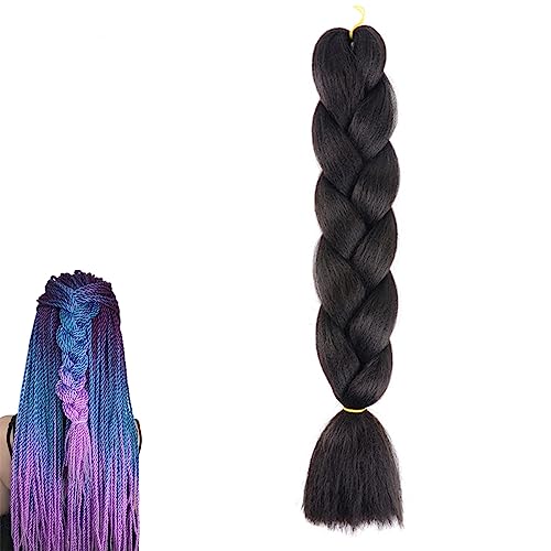 prinfantasy Braid Extensions Pferdeschwanz mit Haargummi Glatt Haarverlängerungen Natürlich Kunsthaar Wrap zum Einflechten Pferdeschwanz Haarteil für Damen Frauen, BZ002 von prinfantasy