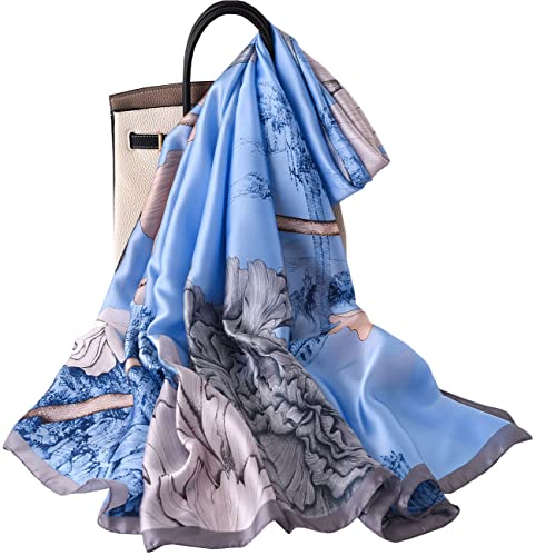 prinfantasy Damenschal Faux Seidenschal Seidentuch Seide Leicht Seidenschal Bandana Halstuch Kopftuch Elegante Schal Tuch Geschenk für Frauen M180032 von prinfantasy