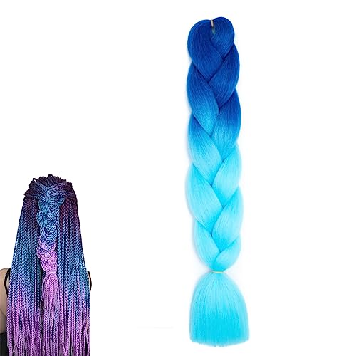 prinfantasy Farbige Haarverlängerung Blau Haarteil für Mädchen Synthetik Party Bunte Haarverlängerungen Haarteil für Mädchen, BZ084 von prinfantasy