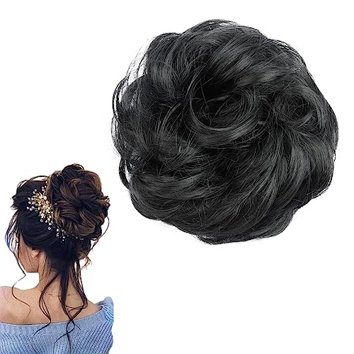 prinfantasy Haarteile Dutt Lockig Wellig Haaren Synthetik Haar Scrunchies Haardutt Haarteile für Damen, FQ021 von prinfantasy