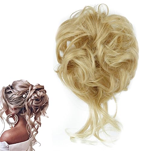 prinfantasy Haarteile Haarextension Clips Haare Mädchen Fake Hair Haarteil Haargummi Extensions Messy Bun Dutt Hochsteckfrisuren Voluminös Haarverlängerung FQ014 von prinfantasy