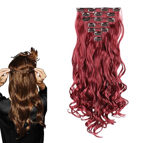 prinfantasy Haarverlängerung Echthaar Clip Seidig Glatt Clip in Extensions Echthaar für Damen, MW101 von prinfantasy