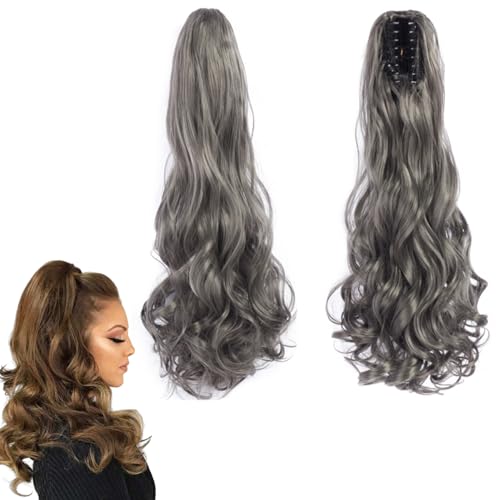 prinfantasy Pferdeschwanz Haarteil Extensions Lang Lockige Klammer Clip in Extensions Synthetik Haare Gewellt Haarteil Haarverlängerung für Frauen, MW017 von prinfantasy