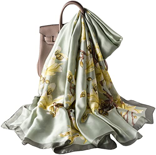 prinfantasy Seidenschal Damen 100% Seide, 20+ Bunte Luxuriöse Schals, Warm & Weich, als Stola Seidentuch Halstuch Pashmina - 53 * 170 cm Gemälde M180039 von prinfantasy