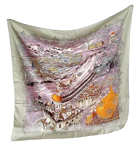 prinfantasy Seidenschal Damen Elegant Bandana Damen Kopftuch Quadrates Bedrucktes Halstuch Satin Seidentuch Schal 90 x 90 cm M090027 von prinfantasy