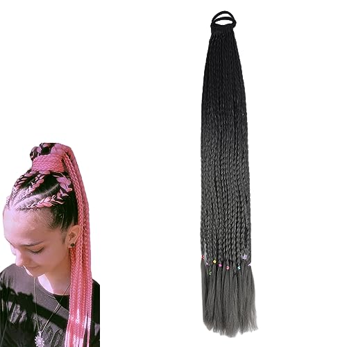 prinfantasy Zöpfe Flechten Haar Braids Extensions Kunsthaar Synthetische Haarverlängerung für Frauen Synthetik Zöpfe Afro Hair für Crochet Braids Grau, BZ193 von prinfantasy