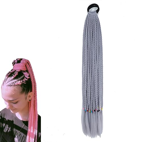 prinfantasy Zöpfe Haarverlängerungen Zubehör mit Gummibändern Gummiband Frisur Pferdeschwanz Zopf für Damen Mädchen, BZ158 von prinfantasy