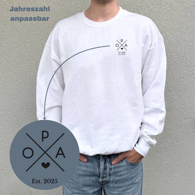 Personalisiertes Sweatshirt Für Werdende Opas Mit Individueller Jahreszahl Des Babys - 13 Verschiedene Farben von printbroidery