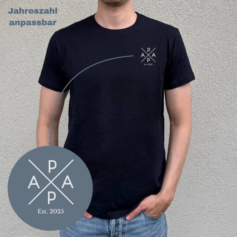 Personalisiertes Papa T-Shirt Mit Est. Geburtsjahr Des Kindes - 11 Tshirt Farben von printbroidery