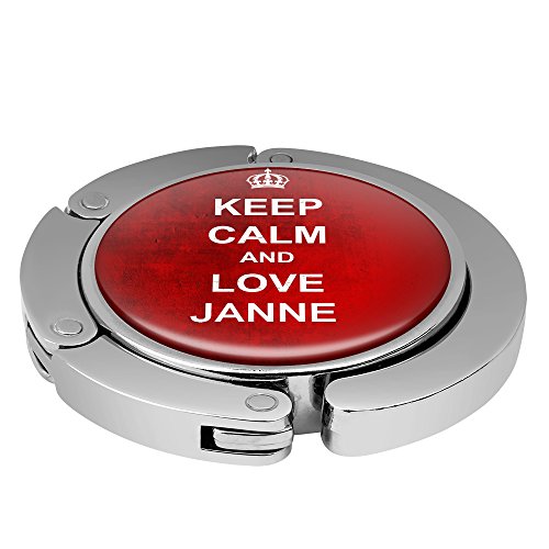 Taschenhalter Keep Calm Personalisiert mit Namen Janne printplanet Chrom von printplanet