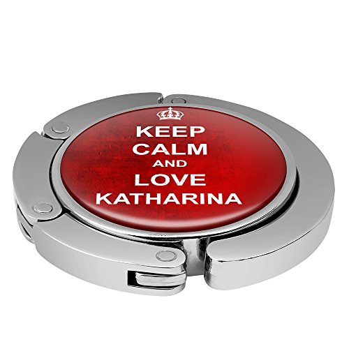 Taschenhalter Keep Calm Personalisiert mit Namen Katharina printplanet Chrom von printplanet