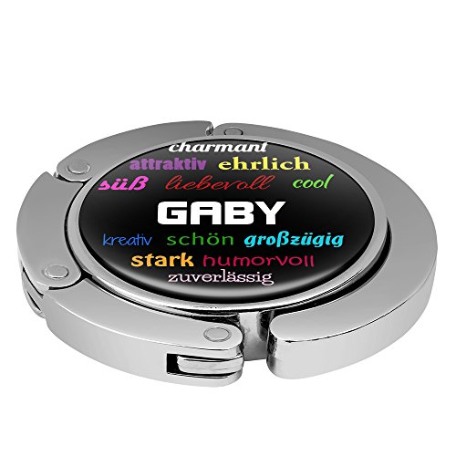 Taschenhalter Positive Eigenschaften Personalisiert mit Namen Gaby printplanet Chrom von printplanet