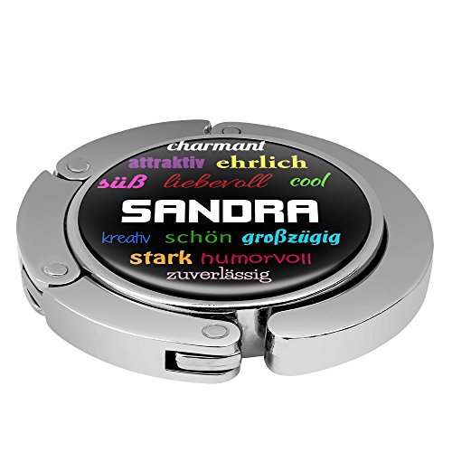 Taschenhalter Positive Eigenschaften Personalisiert mit Namen Sandra printplanet Chrom von printplanet