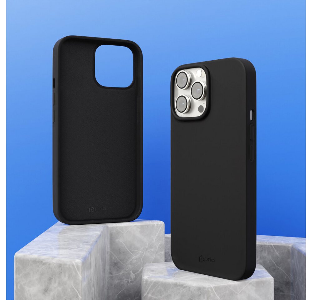 prio Handytasche prio Silikonschutzhülle für iPhone 15 (6,1 Zoll) schwarz (Silikonhülle) von prio