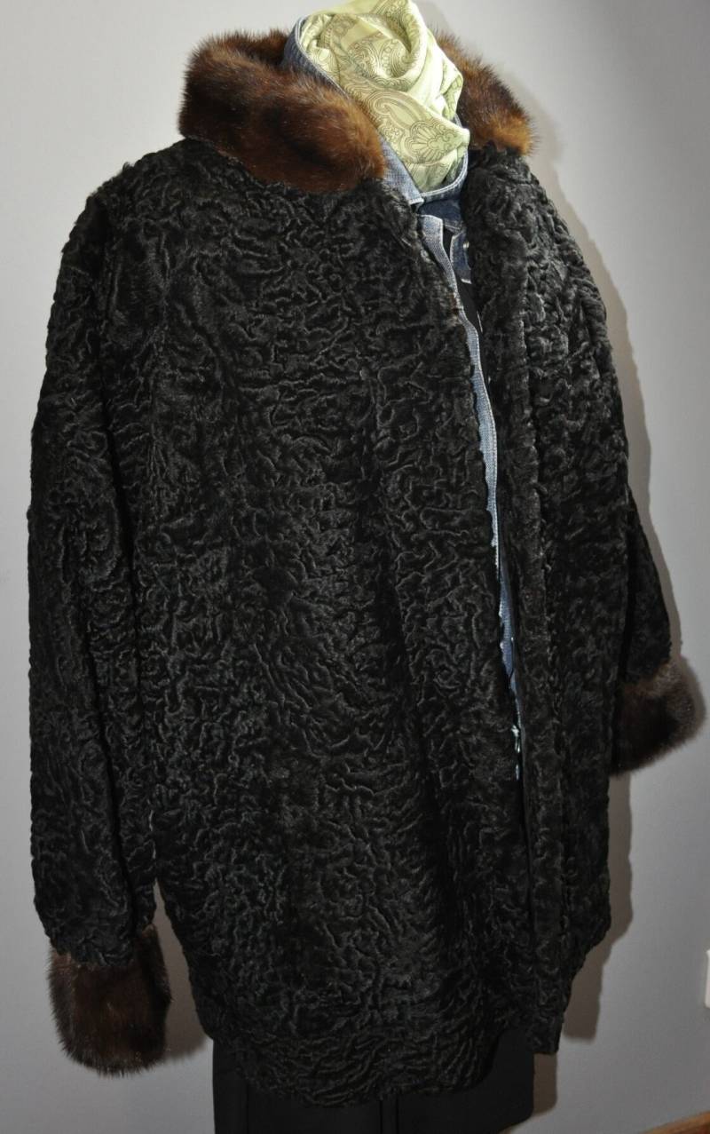 Astracan Und Nerz Joannard Vintage Pelzjacke von privatebazar