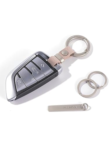 project-cb Schlüsselanhänger ×1, Schlüsselring ×2, Kurzes Band für Autoschlüssel, ID-Kartenhalter, Stylisch und Langlebig, für Männer und Frauen(Grau) von project-cb