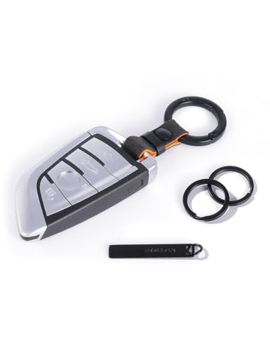 project-cb Schlüsselanhänger ×1, Schlüsselring ×2, Kurzes Band für Autoschlüssel, ID-Kartenhalter, Stylisch und Langlebig, für Männer und Frauen(Schwarz-Orange) von project-cb